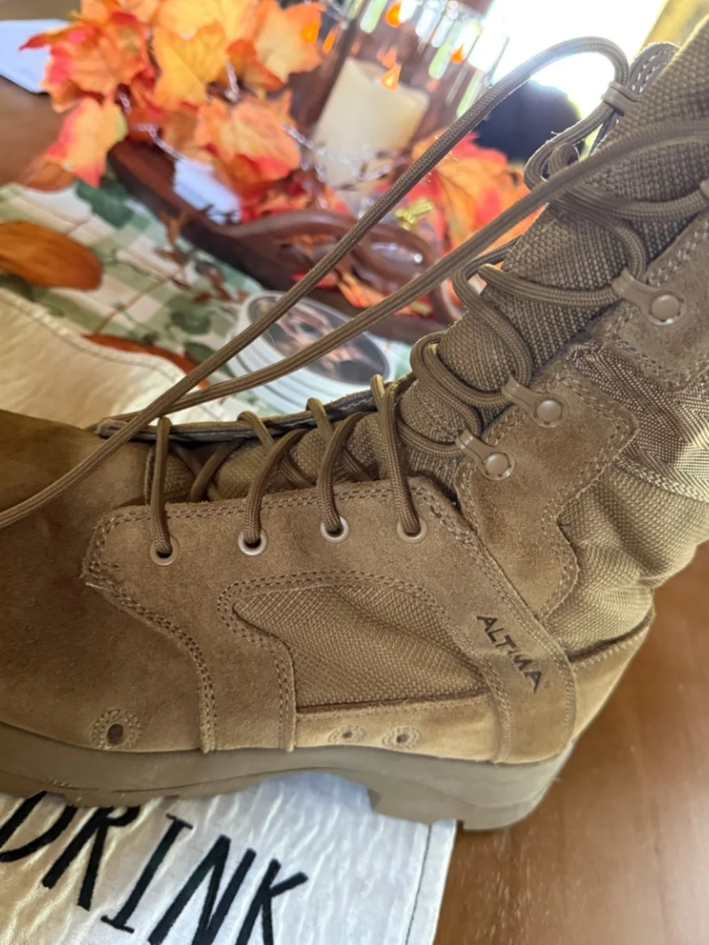 Altama Jungle Assault Boots, side zip, coyote brown, size 12W, safety toe